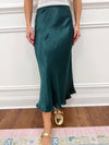 Skylar Satin Skirt-Teal