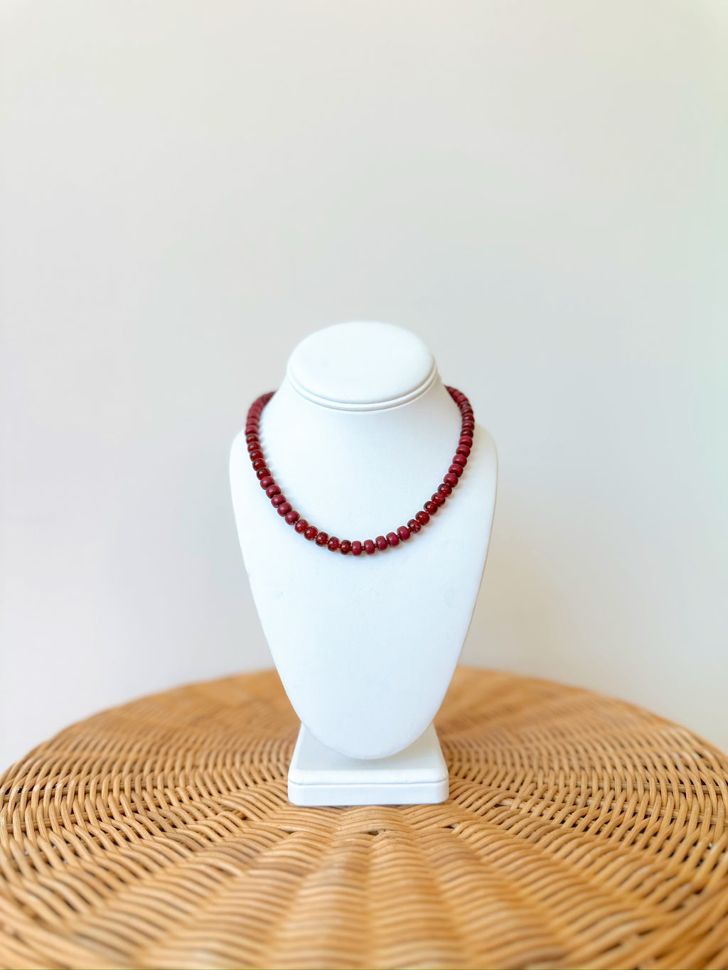 Jordan Beaded Necklace-Burgundy