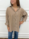 Sandra Camel Striped Top