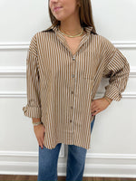 Sandra Camel Striped Top