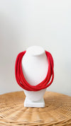 Taylor Rope Necklace-Red