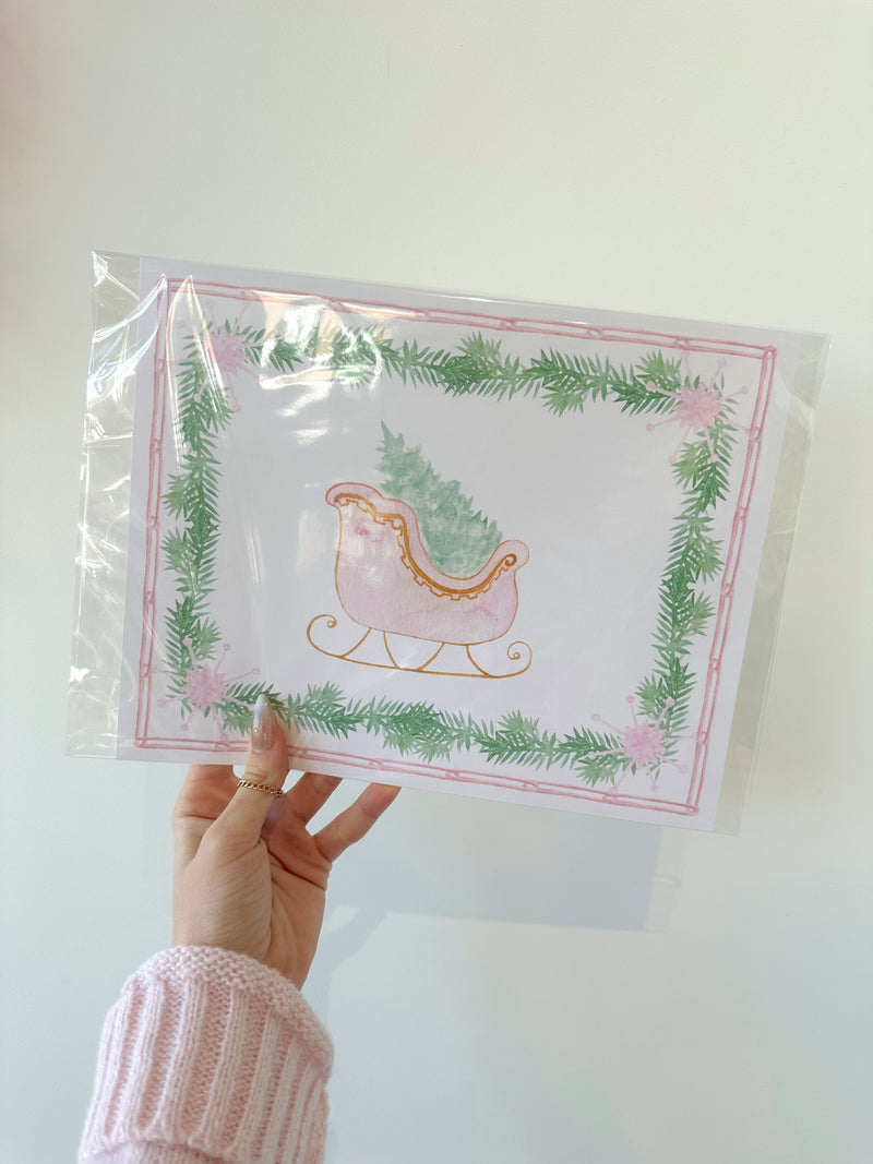 Pink Sleigh Art Print