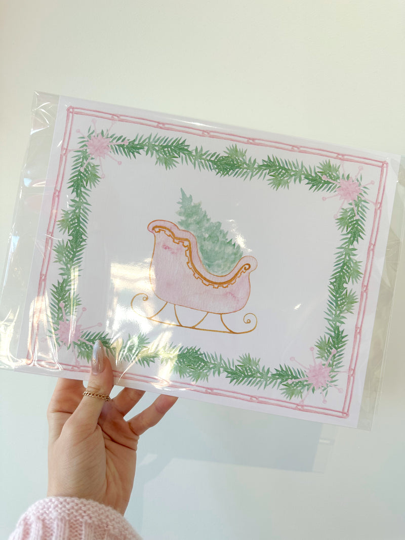 Pink Sleigh Art Print