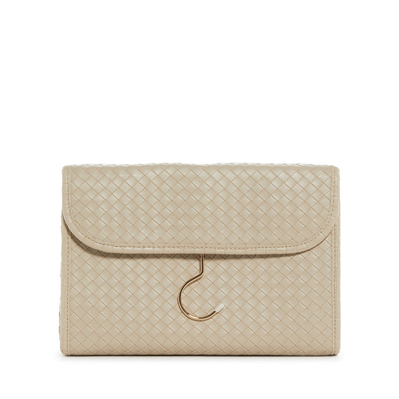 Luxe Hanging Toiletry Case-Woven Bisque