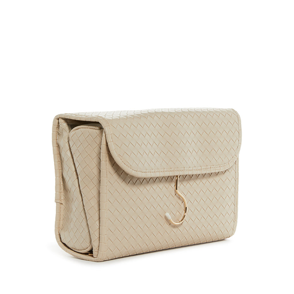 Luxe Hanging Toiletry Case-Woven Bisque