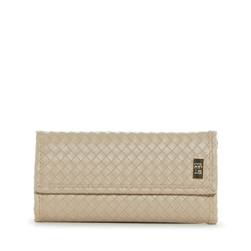 Luxe Jewelry Wallet- Woven Bisque