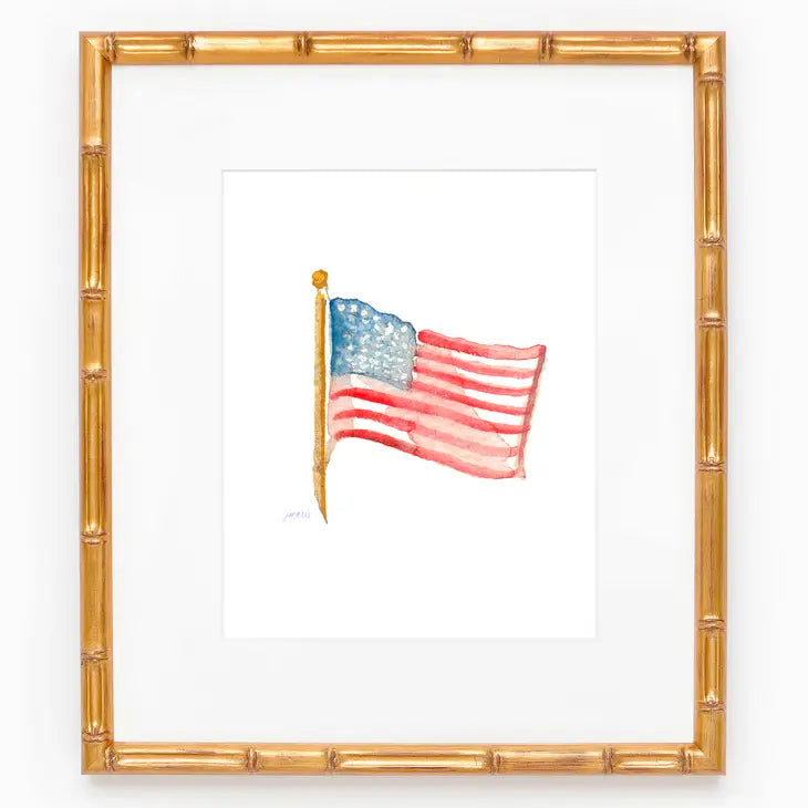 American Flag Art Print- 8x10