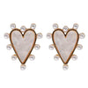 Pearl Studded Heart Earrings
