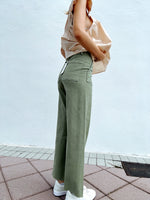 Elvia Wide Leg Denim-Avocado