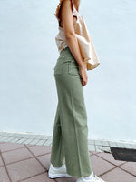 Elvia Wide Leg Denim-Avocado