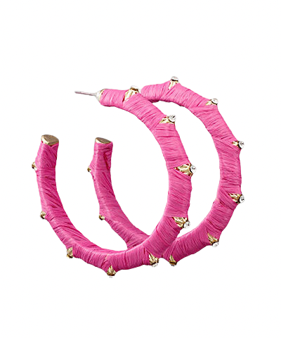 Crystal Raffia Hoops