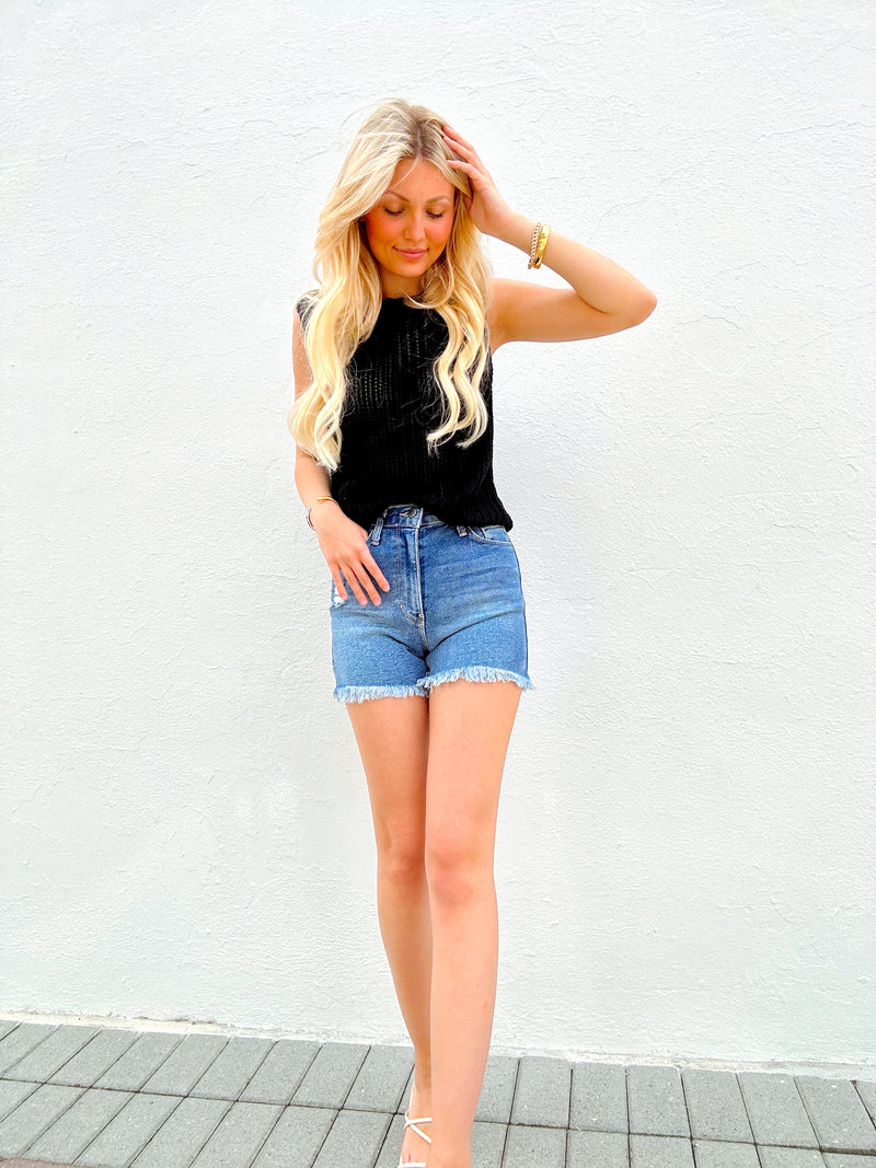 Emilie High Rise Denim Shorts