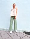 Elvia Wide Leg Denim-Avocado