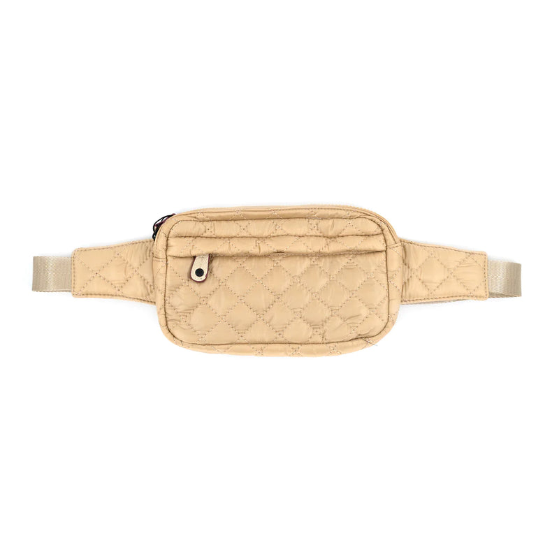 Katelyn Quilted Beltbag-Taupe