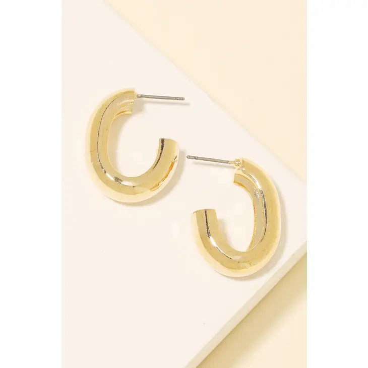 Gold Oval Hoops
