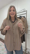 Sandra Camel Striped Top