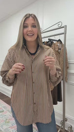 Sandra Camel Striped Top