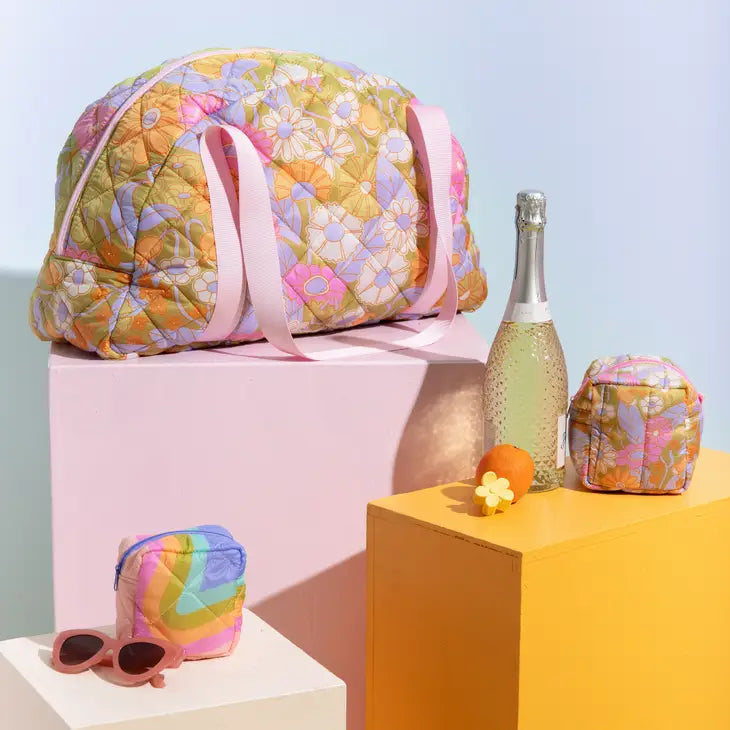 Puffy Somewhere Tote- Gatherin Flowers