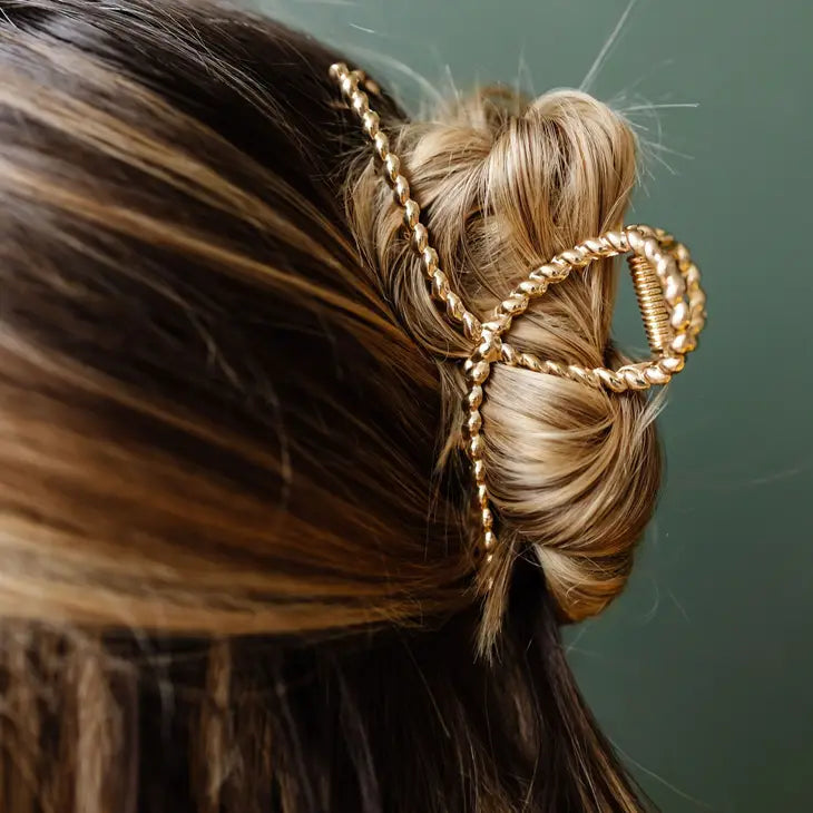 Twisted Gold Claw Clip
