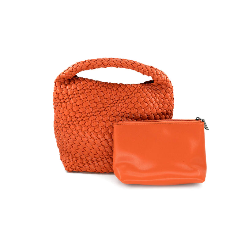Briar Woven Hobo Bag-Orange
