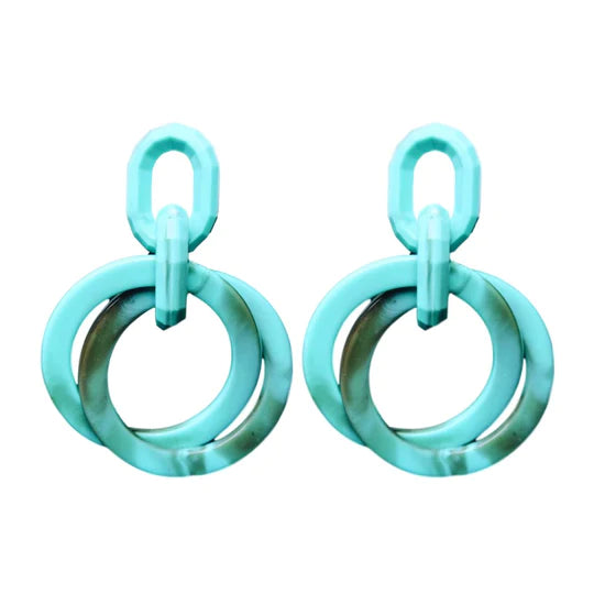 Turquoise Layered Hoops